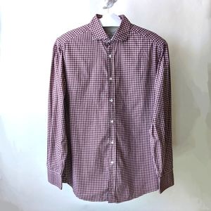 Brunello Cucinelli Red Plaid XL Men's Dress Shirt